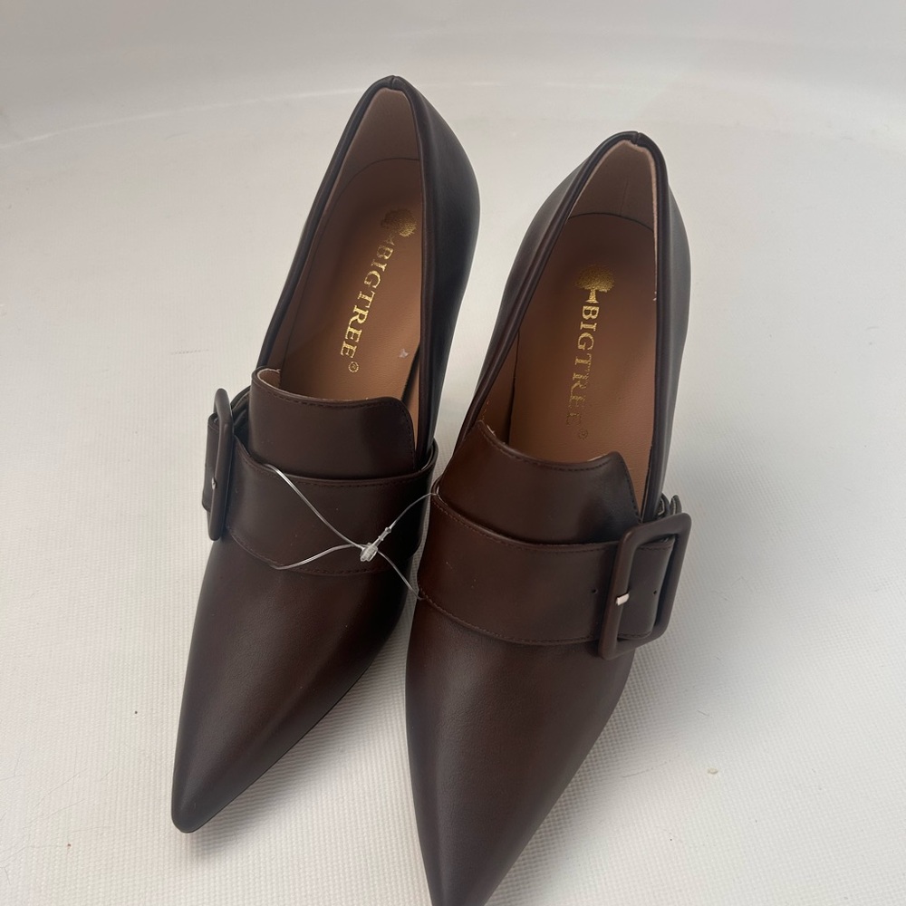 Big Tree Brown Pointed Toe Heels